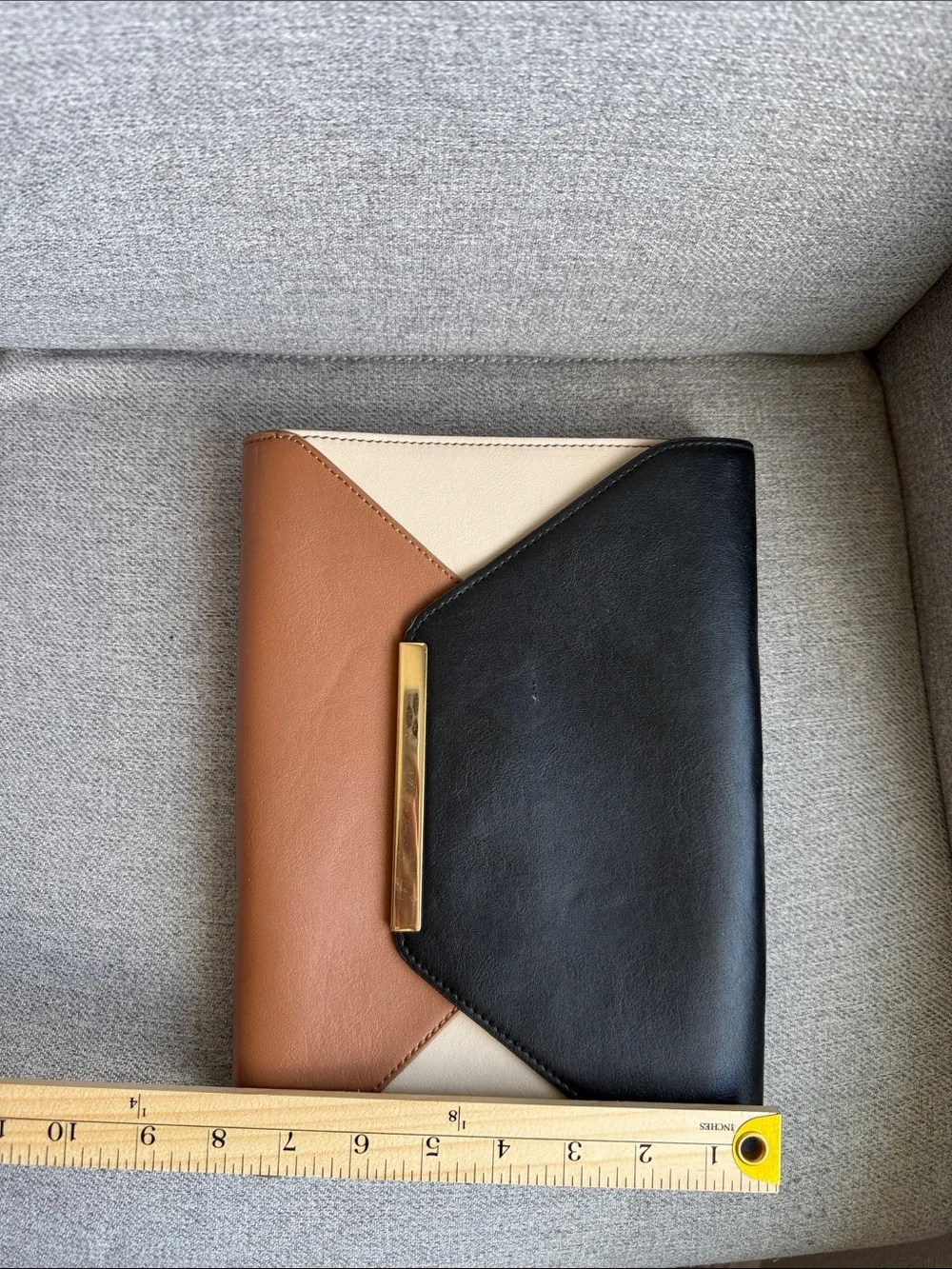 Express Envelope Clutch - Black, Cream & Brown